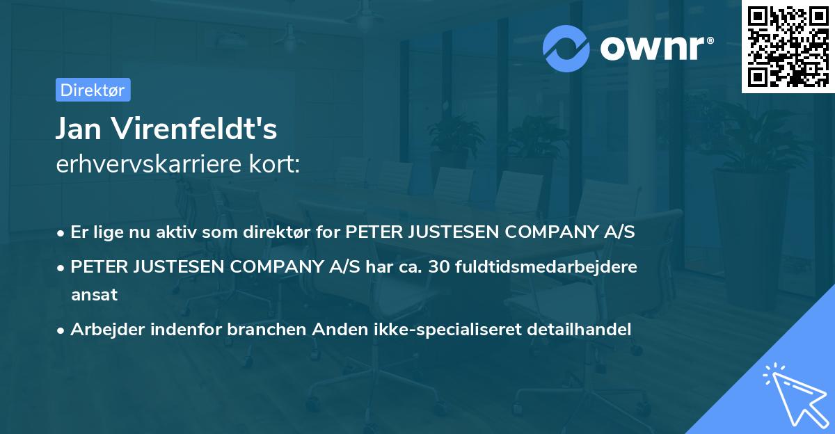 Jan Virenfeldt's erhvervskarriere kort