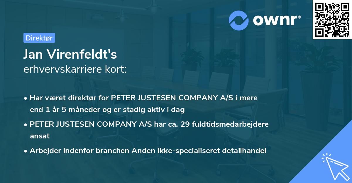 Jan Virenfeldt's erhvervskarriere kort