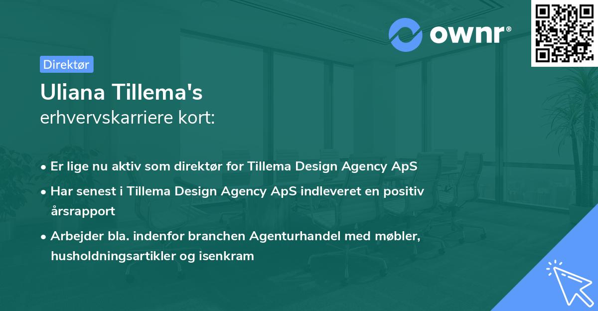 Uliana Tillema's erhvervskarriere kort