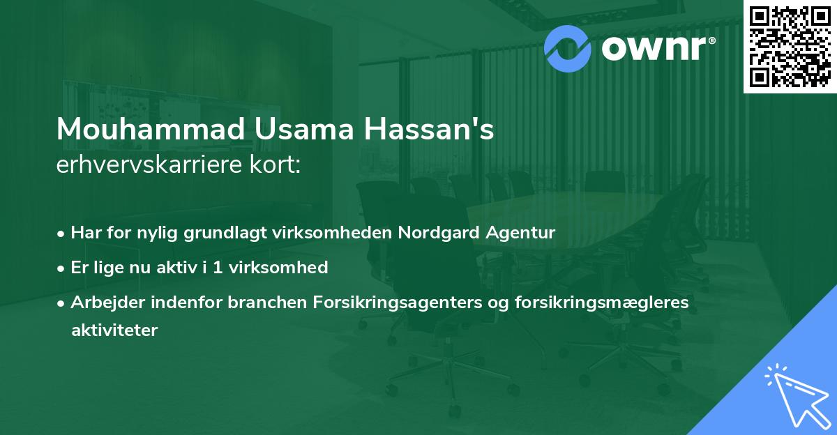 Mouhammad Usama Hassan's erhvervskarriere kort