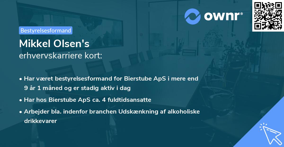 Mikkel Olsen's erhvervskarriere kort