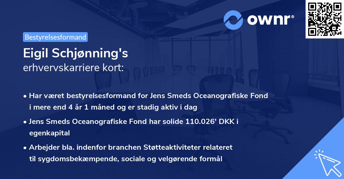 Eigil Schjønning's erhvervskarriere kort