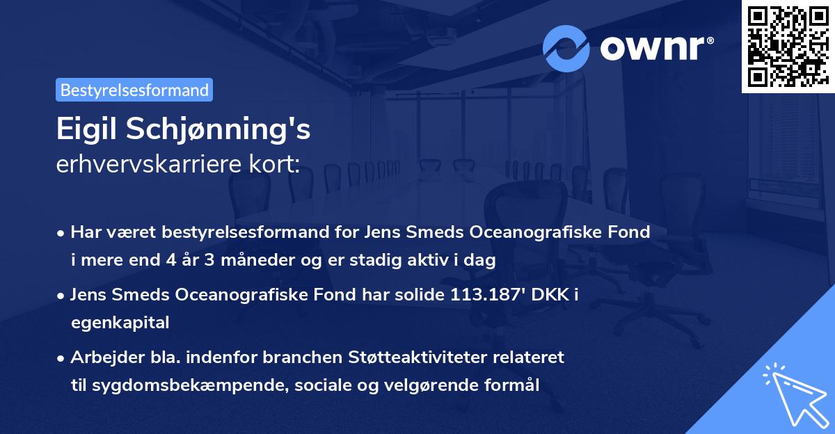 Eigil Schjønning's erhvervskarriere kort