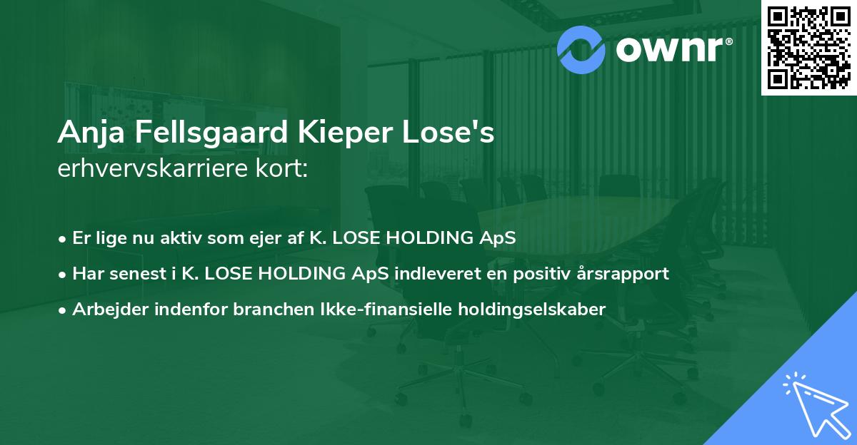 Anja Fellsgaard Kieper Lose's erhvervskarriere kort