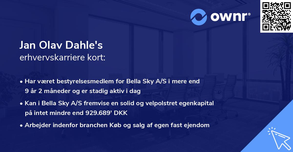 Jan Olav Dahle's erhvervskarriere kort