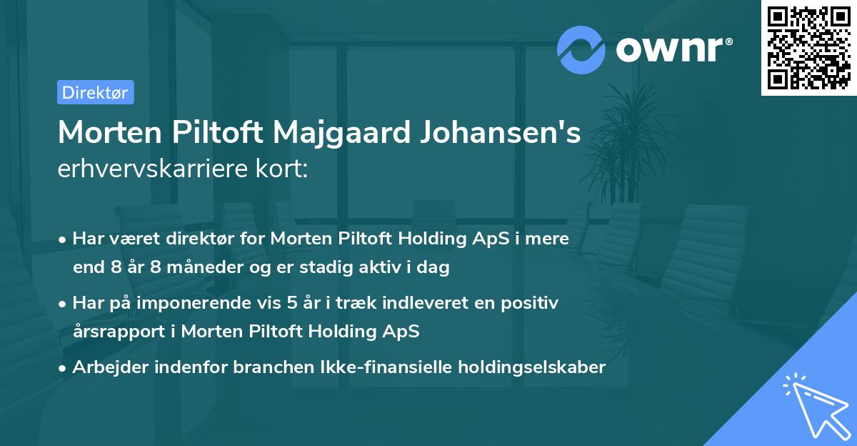 Morten Piltoft Majgaard Johansen's erhvervskarriere kort