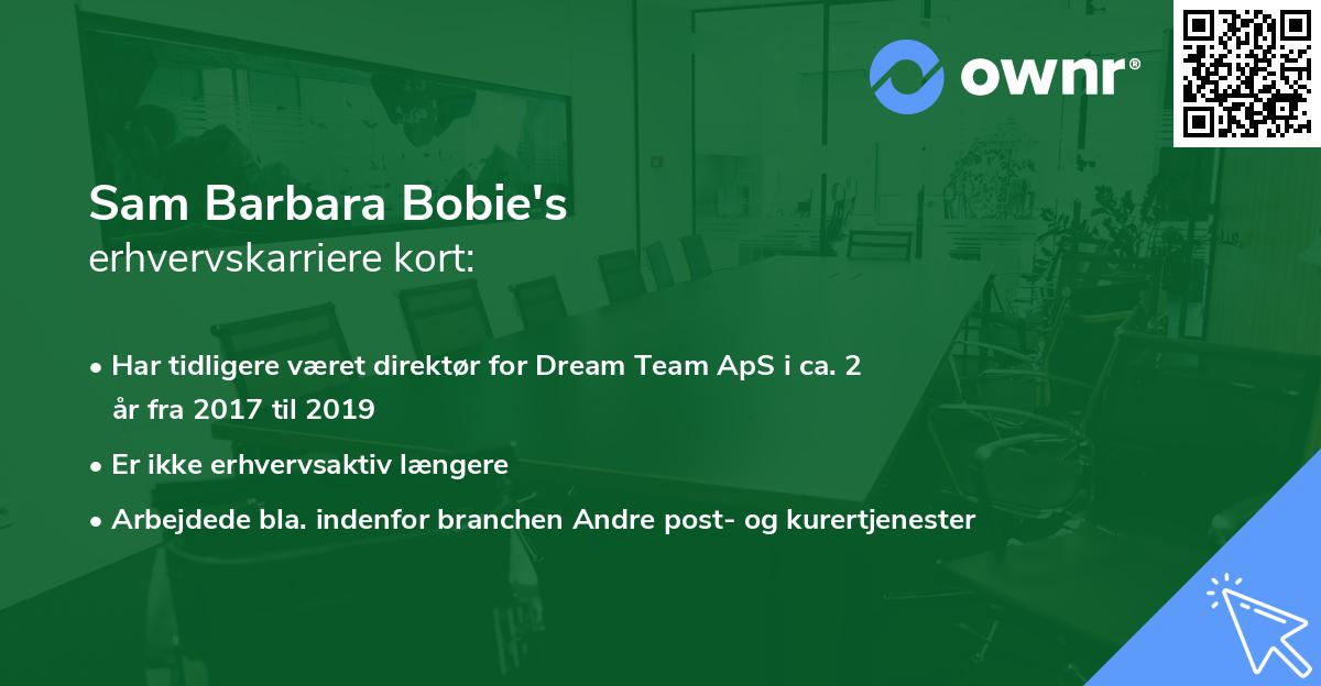 Sam Barbara Bobie's erhvervskarriere kort