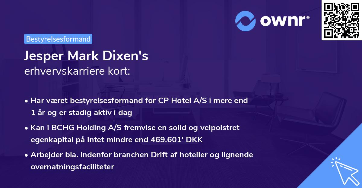 Jesper Mark Dixen's erhvervskarriere kort