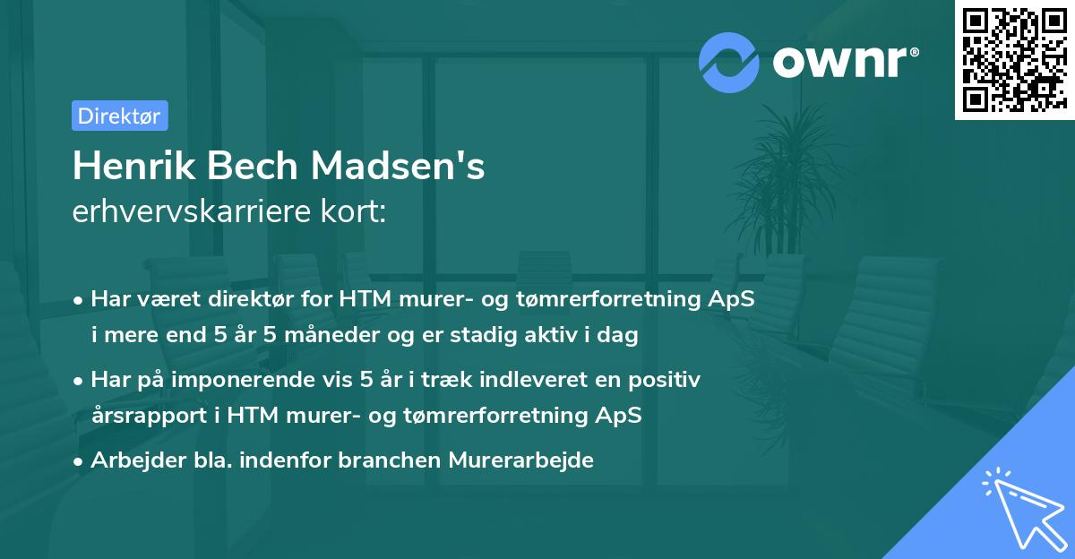 Henrik Bech Madsen's erhvervskarriere kort