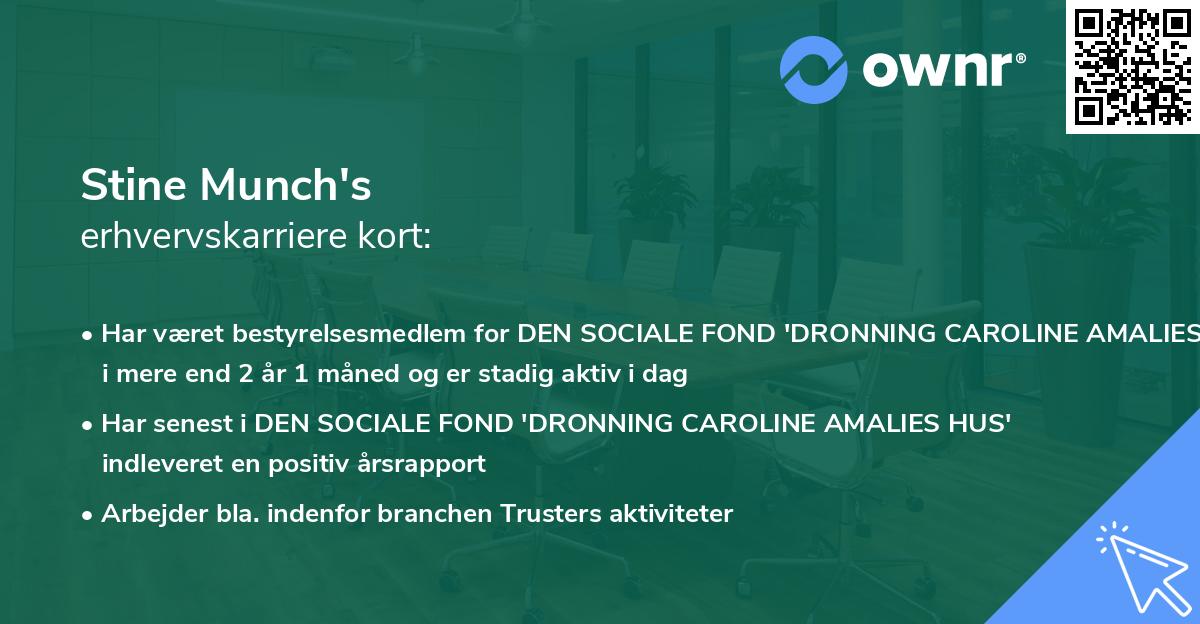 Stine Munch's erhvervskarriere kort