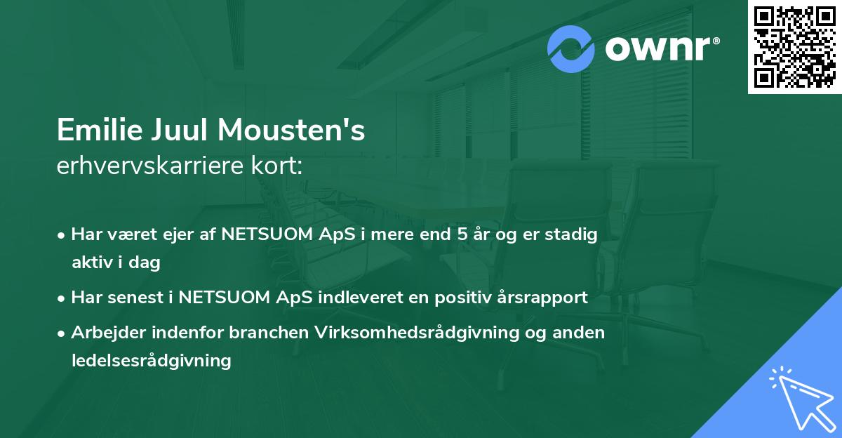 Emilie Juul Mousten's erhvervskarriere kort