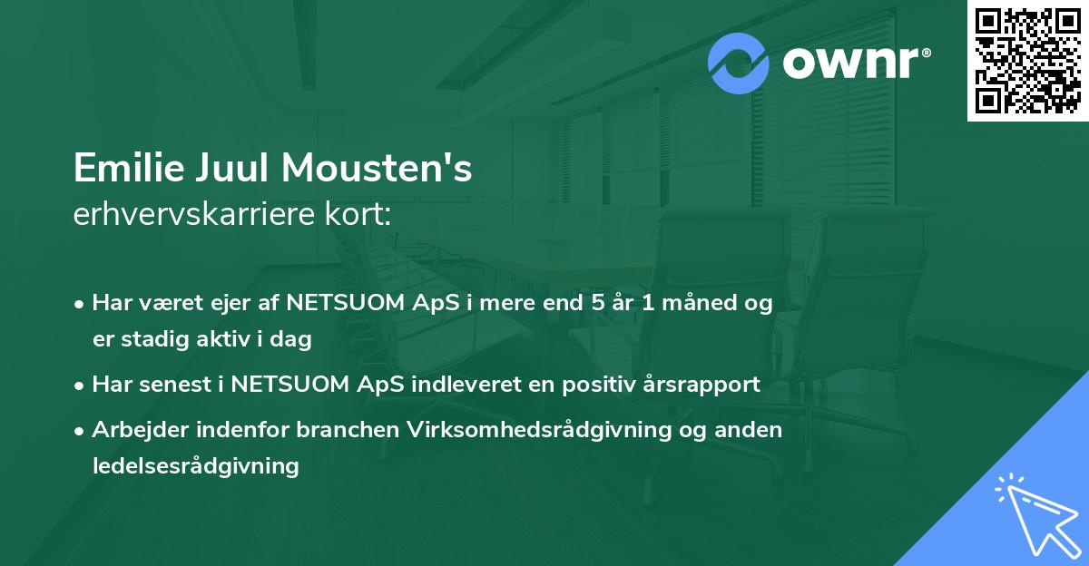 Emilie Juul Mousten's erhvervskarriere kort