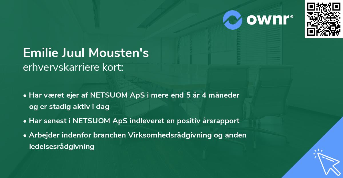 Emilie Juul Mousten's erhvervskarriere kort