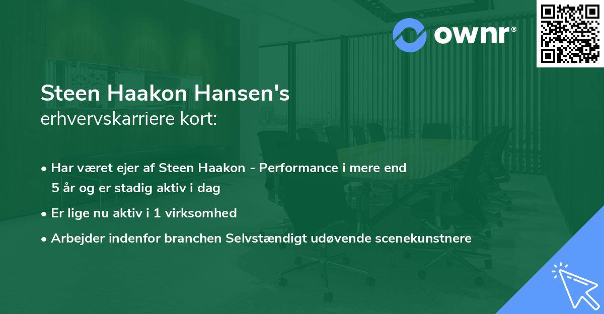 Steen Haakon Hansen's erhvervskarriere kort