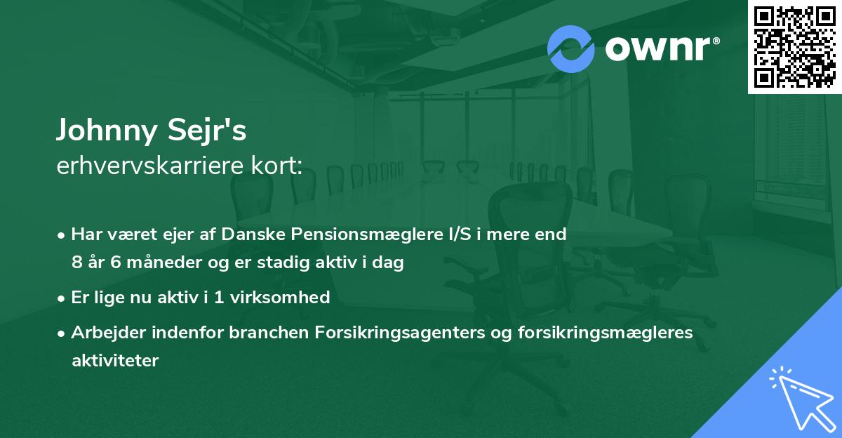 Johnny Sejr's erhvervskarriere kort