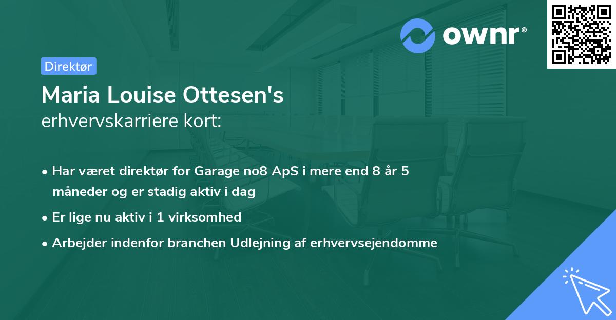 Maria Louise Ottesen's erhvervskarriere kort