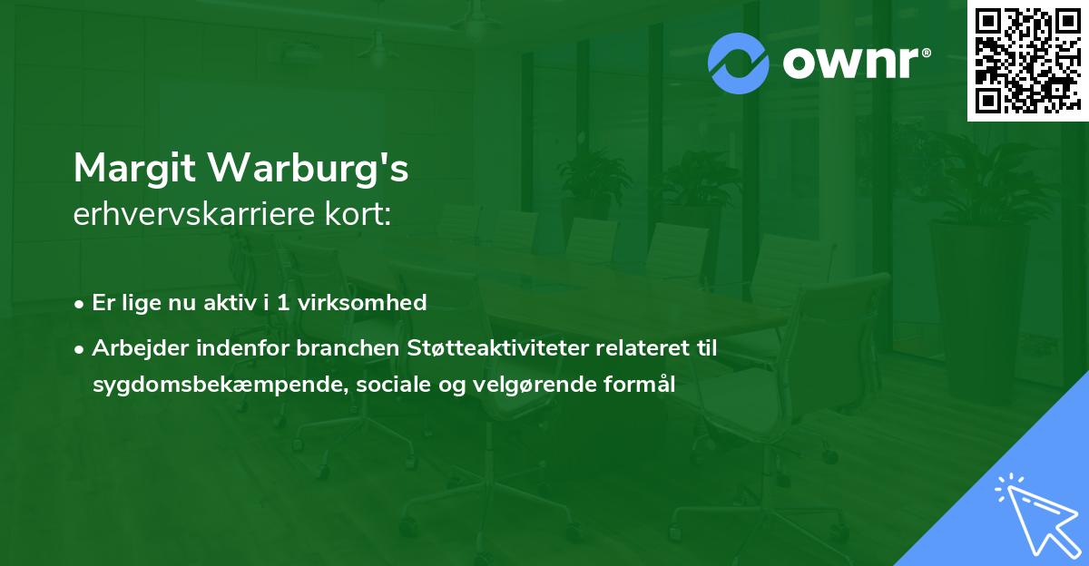Margit Warburg's erhvervskarriere kort
