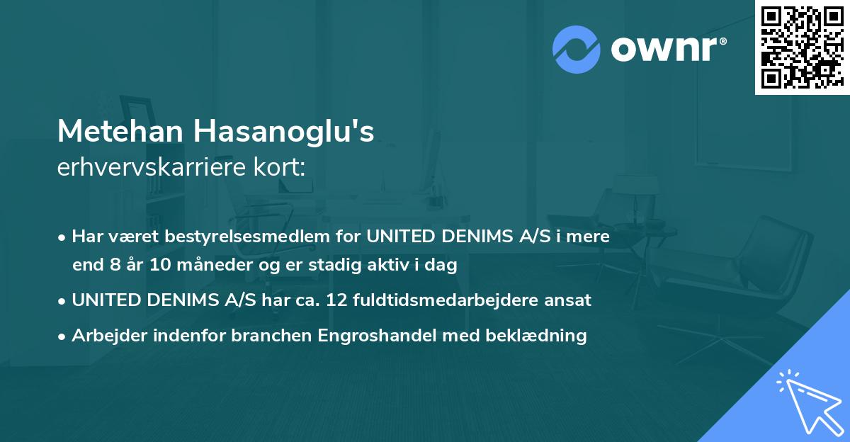 Metehan Hasanoglu's erhvervskarriere kort