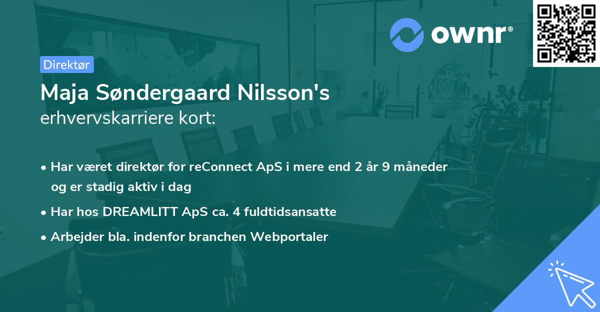 Maja Søndergaard Nilsson's erhvervskarriere kort