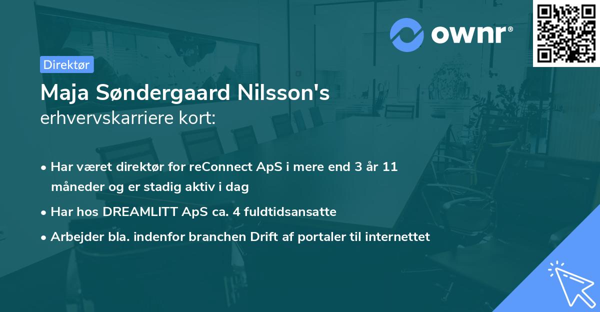 Maja Søndergaard Nilsson's erhvervskarriere kort