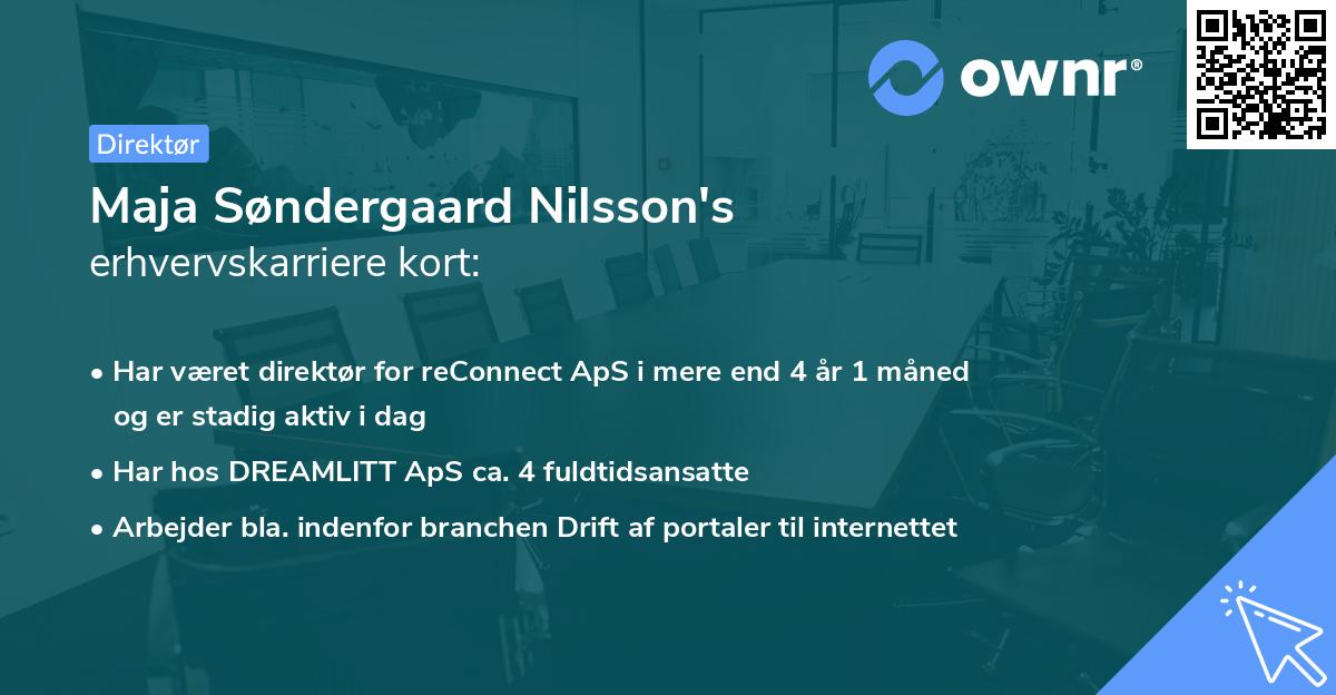 Maja Søndergaard Nilsson's erhvervskarriere kort