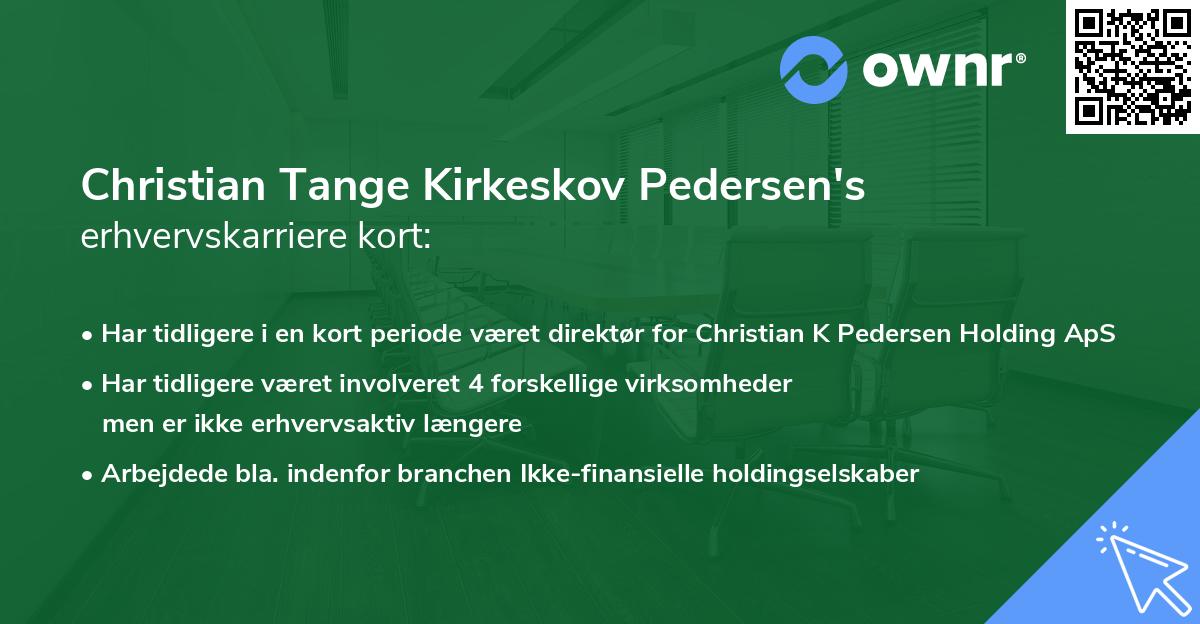 Christian Tange Kirkeskov Pedersen's erhvervskarriere kort