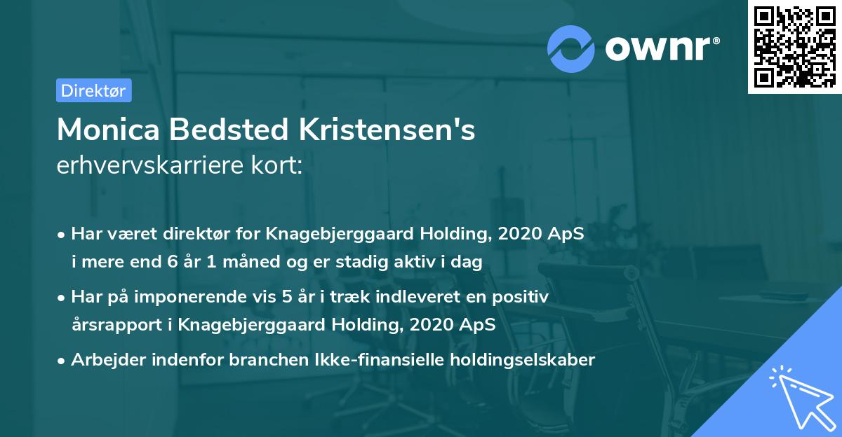 Monica Bedsted Kristensen's erhvervskarriere kort