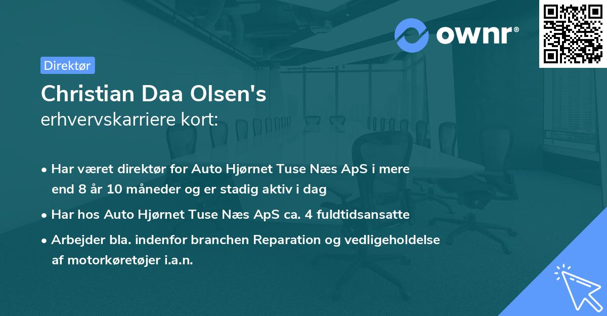 Christian Daa Olsen's erhvervskarriere kort