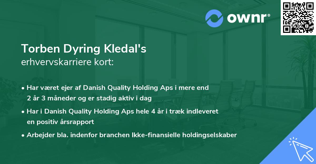 Torben Dyring Kledal's erhvervskarriere kort