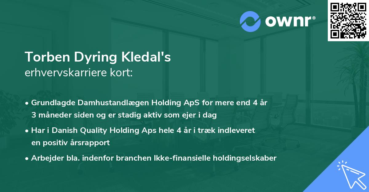 Torben Dyring Kledal's erhvervskarriere kort