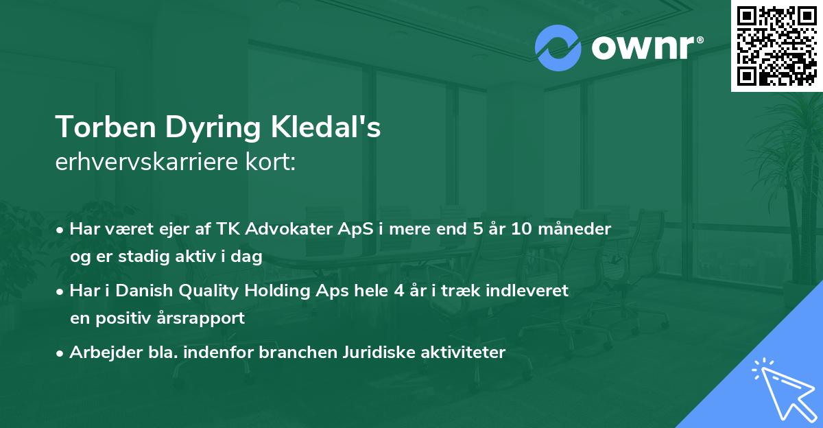 Torben Dyring Kledal's erhvervskarriere kort