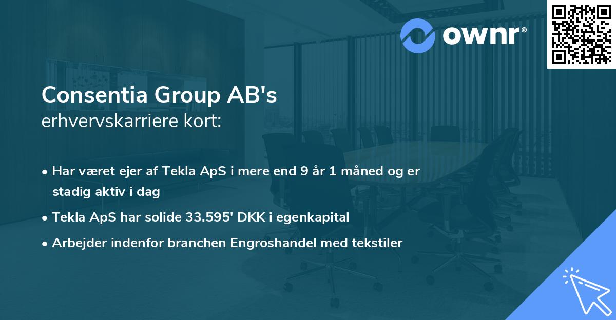 Consentia Group AB's erhvervskarriere kort