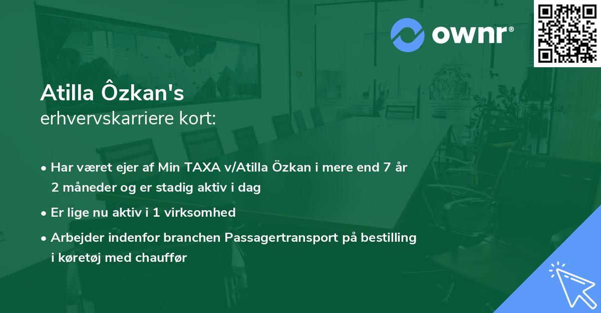 Atilla Ôzkan's erhvervskarriere kort