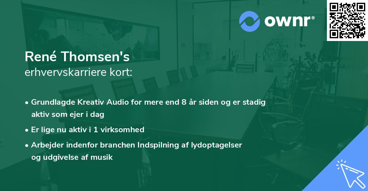 René Thomsen's erhvervskarriere kort