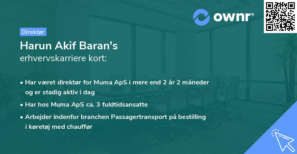 Harun Akif Baran's erhvervskarriere kort