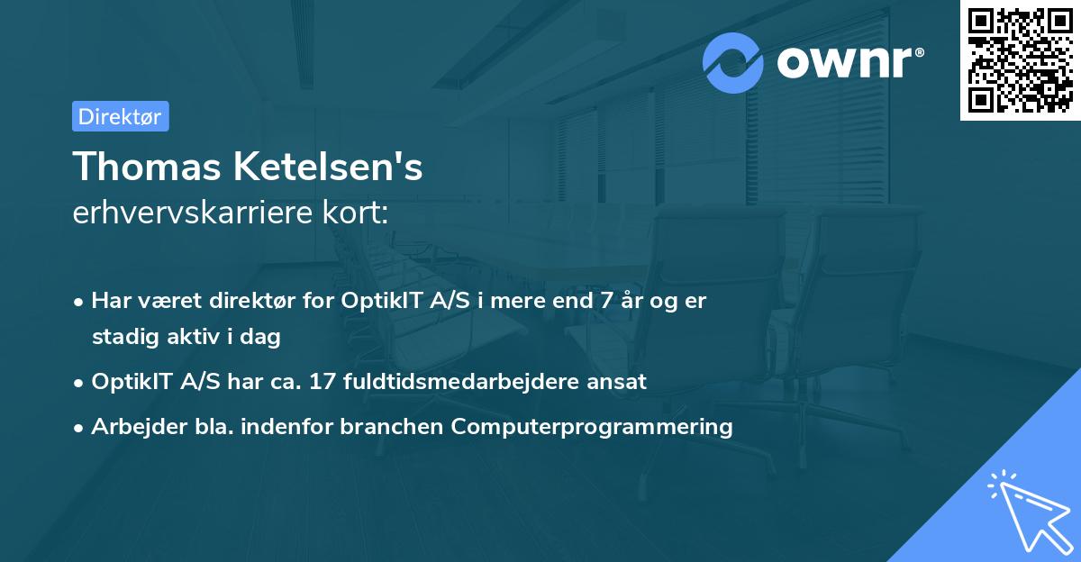 Thomas Ketelsen's erhvervskarriere kort