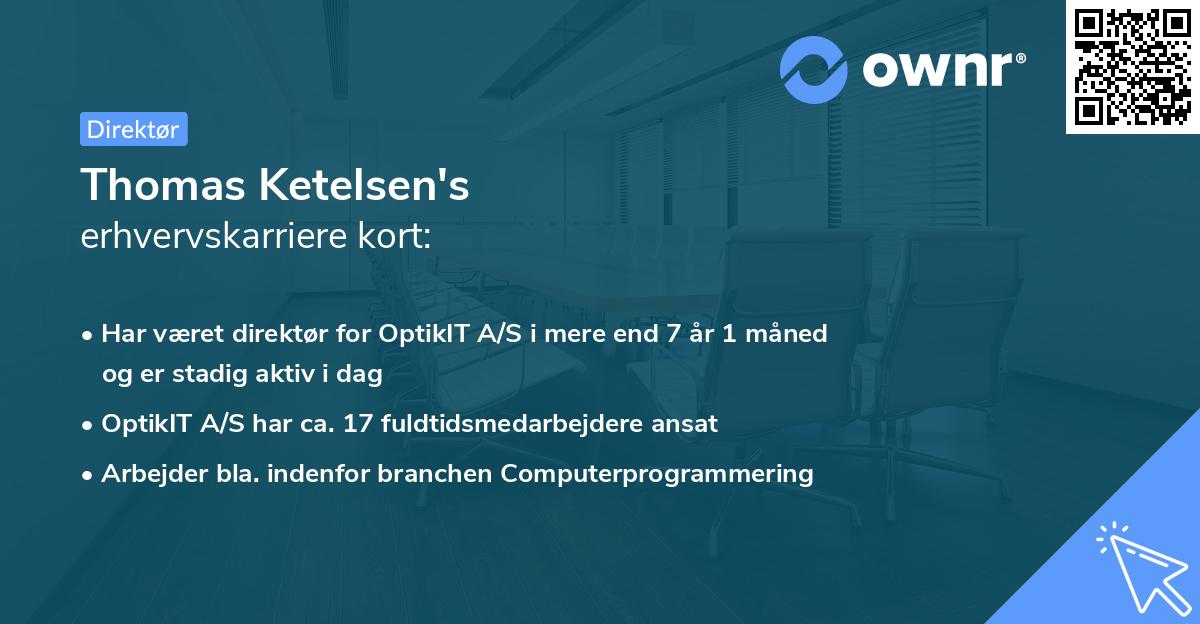 Thomas Ketelsen's erhvervskarriere kort