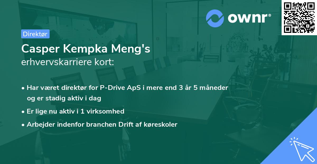 Casper Kempka Meng's erhvervskarriere kort