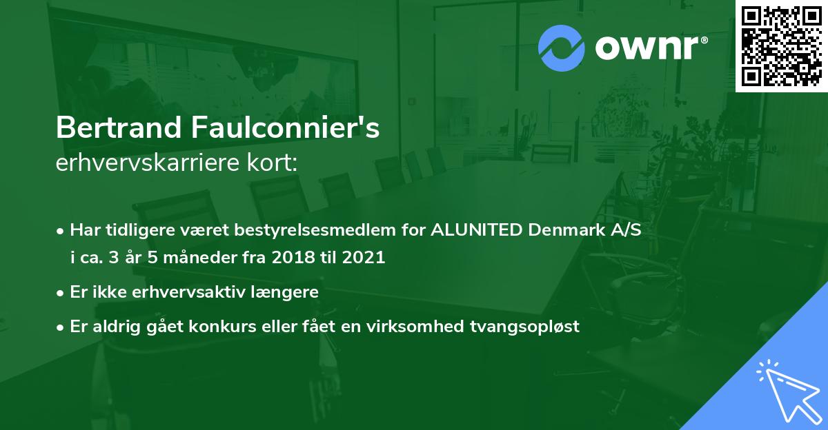 Bertrand Faulconnier's erhvervskarriere kort