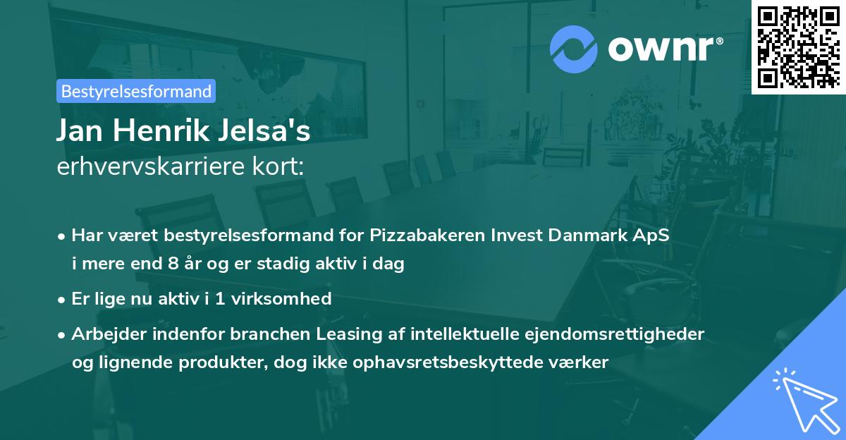 Jan Henrik Jelsa's erhvervskarriere kort