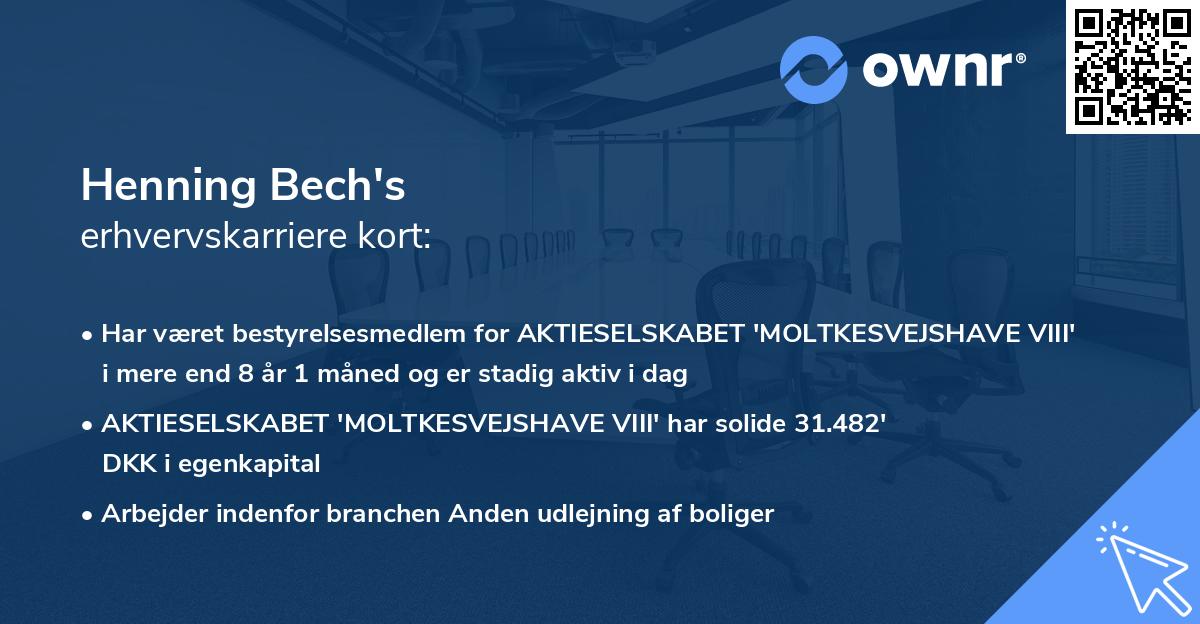 Henning Bech's erhvervskarriere kort