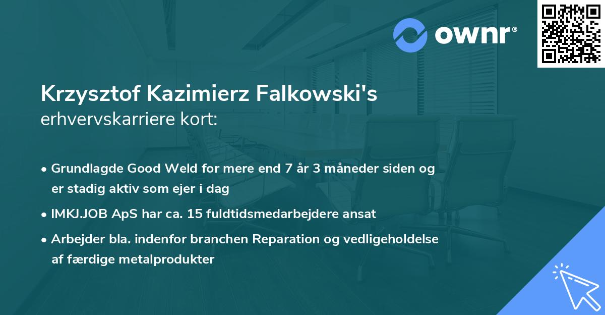 Krzysztof Kazimierz Falkowski's erhvervskarriere kort
