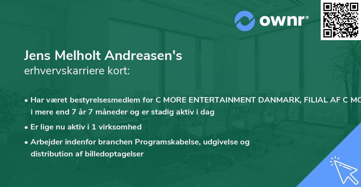 Jens Melholt Andreasen's erhvervskarriere kort
