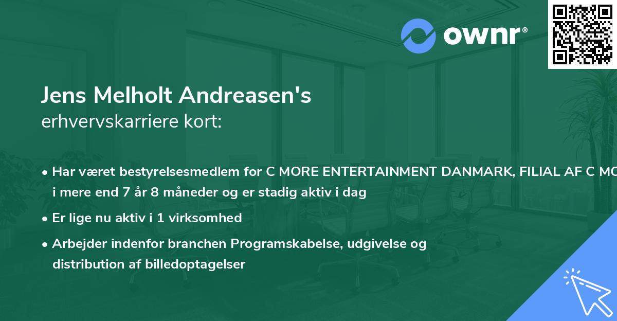 Jens Melholt Andreasen's erhvervskarriere kort