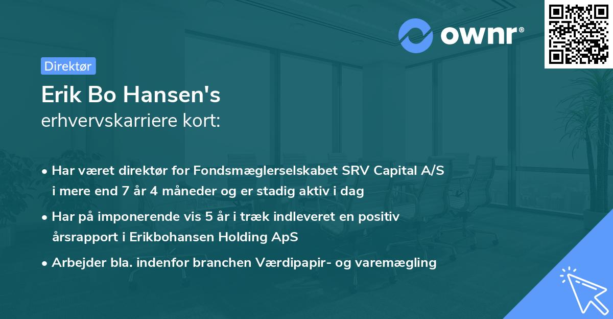 Erik Bo Hansen's erhvervskarriere kort