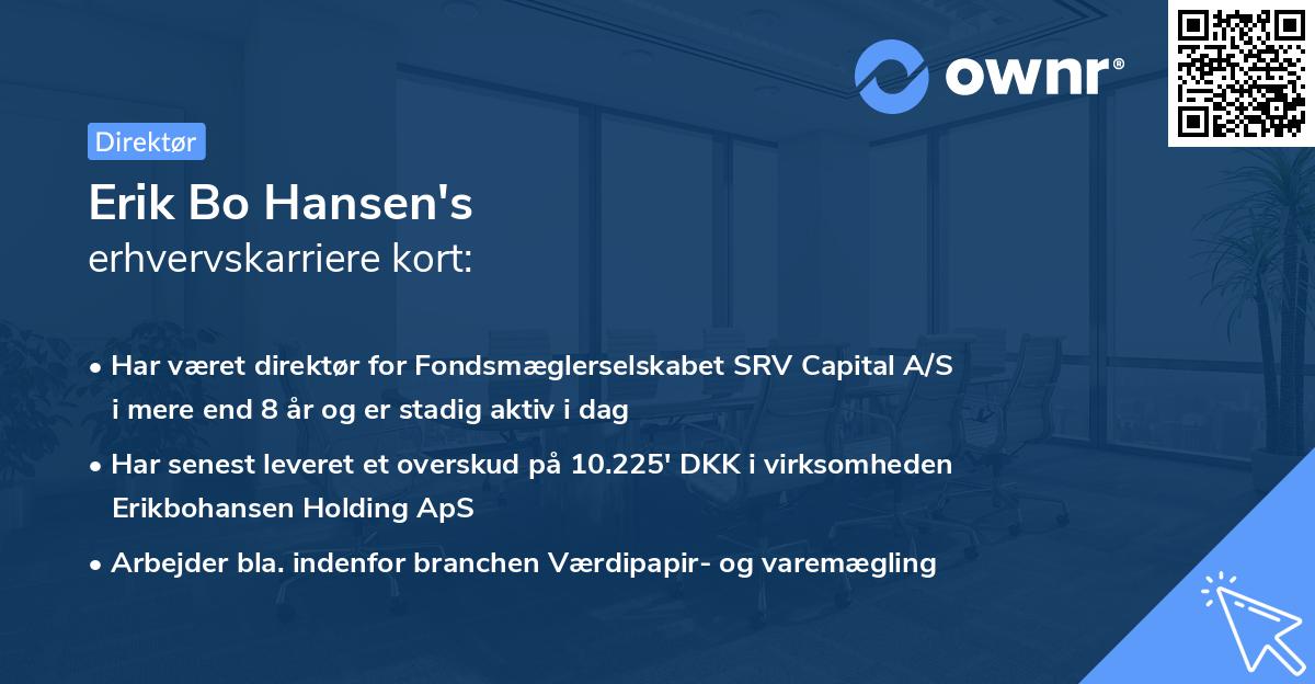 Erik Bo Hansen's erhvervskarriere kort