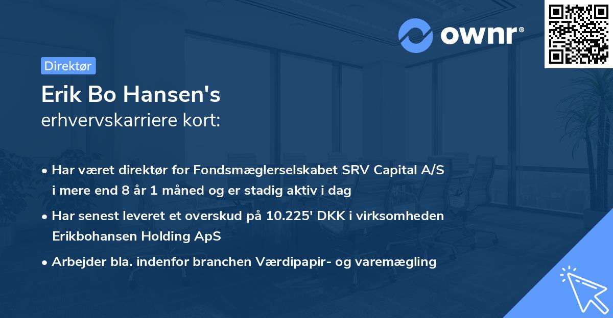 Erik Bo Hansen's erhvervskarriere kort