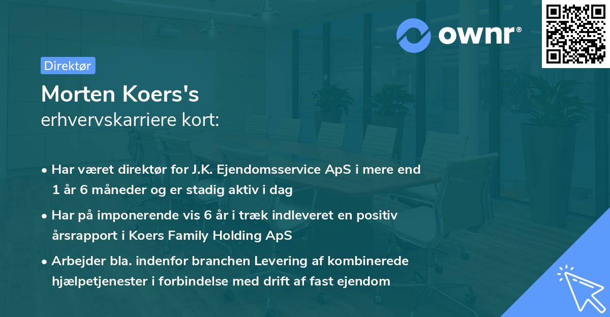 Morten Koers's erhvervskarriere kort