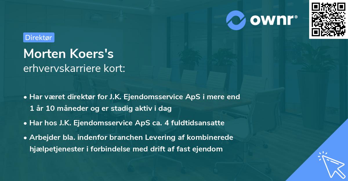 Morten Koers's erhvervskarriere kort