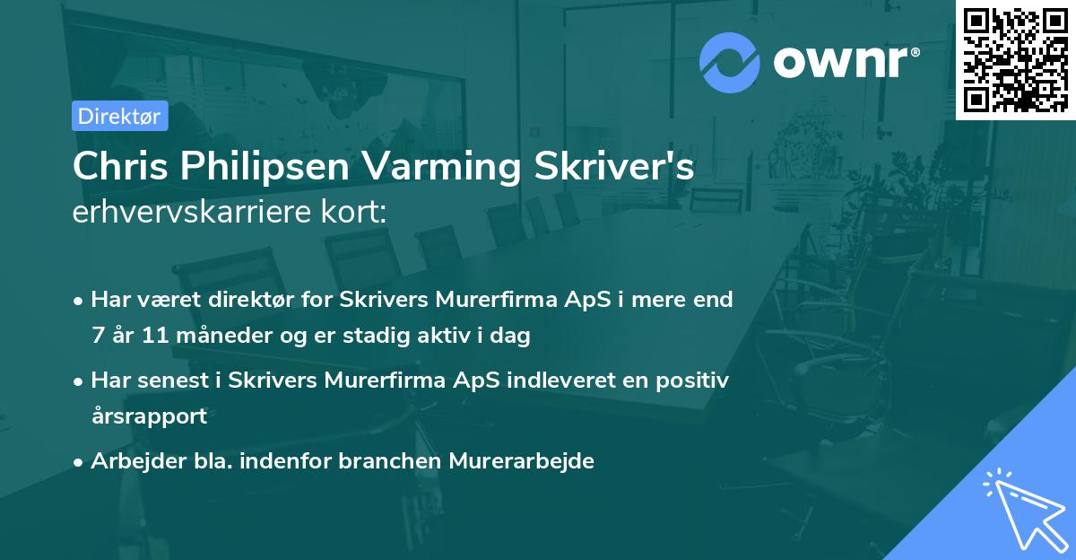 Chris Philipsen Varming Skriver's erhvervskarriere kort
